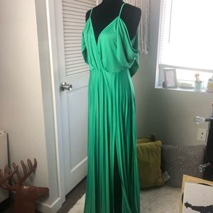 Green Maxi Dress with Thigh Split
